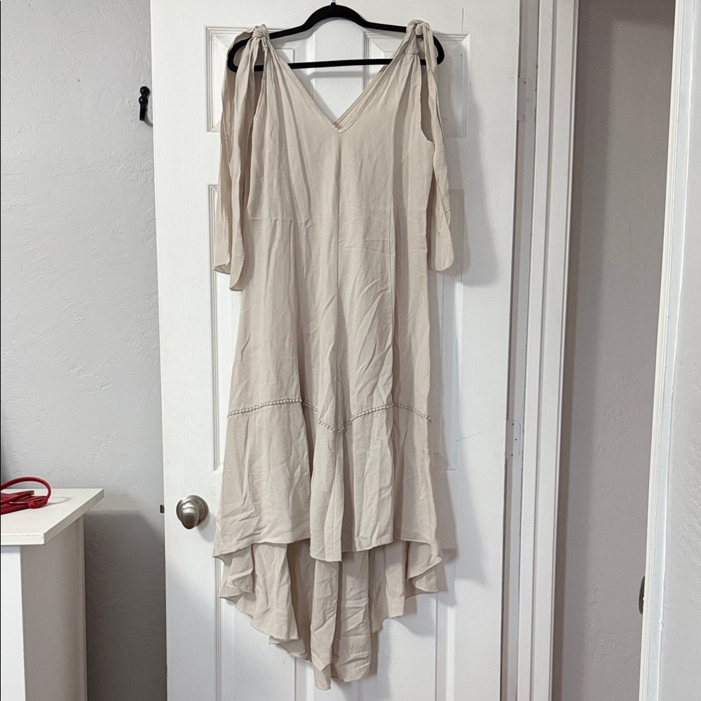 Chic Cream High Low Dress